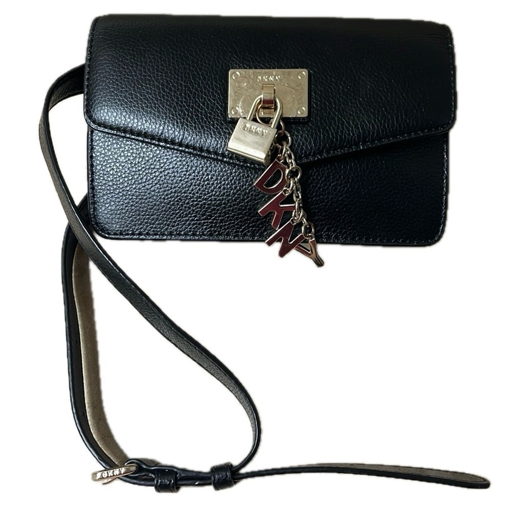 DKNY Elissa Cow Leather Belt Bag, Black, Goldtone Hardware - Picture 12 of 13